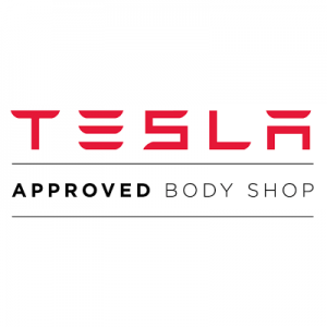 tesla approved collision repair logo